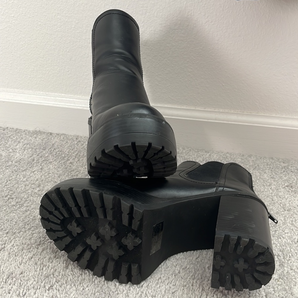 MADDEN GIRL KAMORA BLACK PLATFORM BOOTIES 9 - Picture 6 of 15